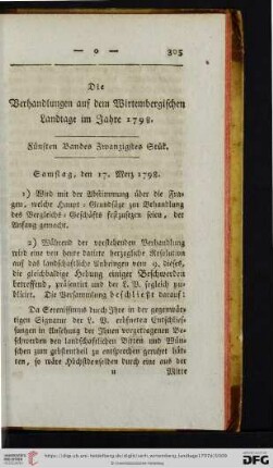 Fuenften Bandes Zwanzigstes Stuek.