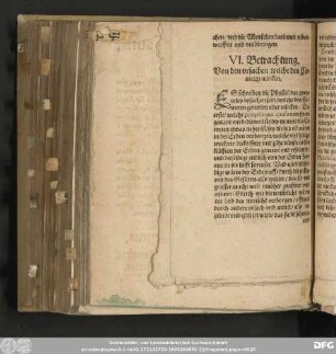 VI. Betrachtung. Von den vrsachen welche den Cometen wircken.