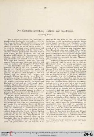 Die Gemäldesammlung Richard von Kaufmann