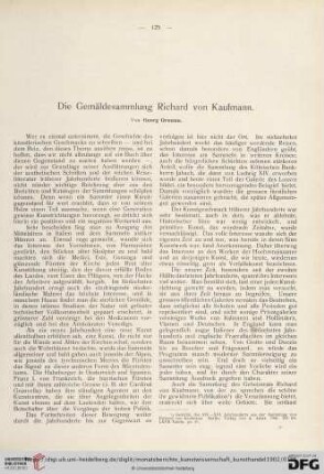 Die Gemäldesammlung Richard von Kaufmann