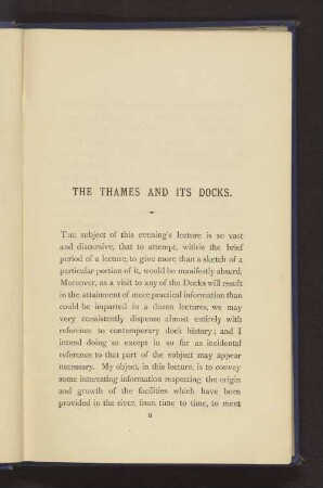 The Thames and its docks