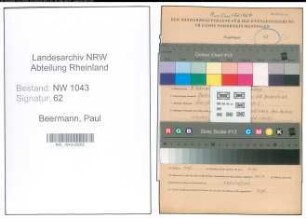 Entnazifizierung Paul Beermann , geb. 08.02.1910 (Beamter)