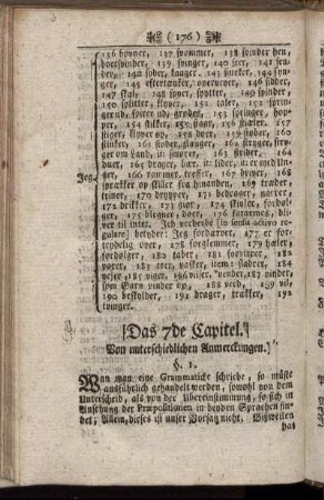 Das 7de Capitel. Von unterschiedlichen Anmerckungen.