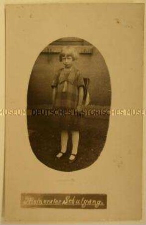 Fotopostkarte "Mein erster Schultag", um 1930