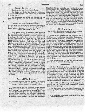 Europäische Blätter oder das Interessanteste aus Literatur und Leben, für die gebildete Lesewelt. - Zürich : Gesner, 1824 - 1825. - 1. Jahrg. 1824. I. - IV. 2. Jahrg. 1825. I. - jeder Band etwa 300 S.