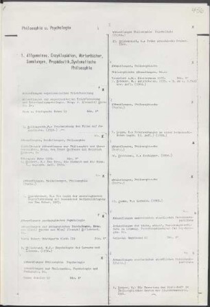 1. Allgemeines, Enzyklopädien, Wörterbücher, Sammlungen, Propädeutik, Systematische Philosophie