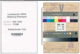 Entnazifizierung Fritz Waldschmidt , geb. 19.06.1902 (Kaufmaennischer Angestellter)