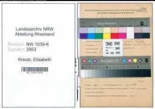 Entnazifizierung Elisabeth Kreutz , geb. 03.09.1886 ()