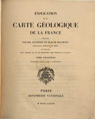 Explication de la carte géologique de la France. 3