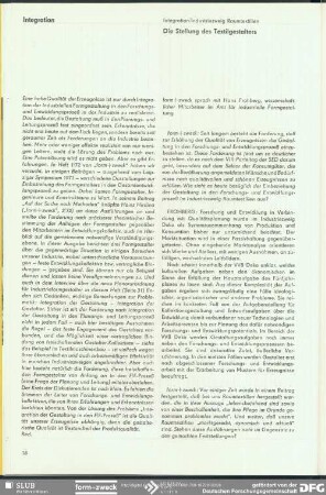 Die Stellung des Textilgestalters (Interview) : Integration/Industriezweig Raumtextilien