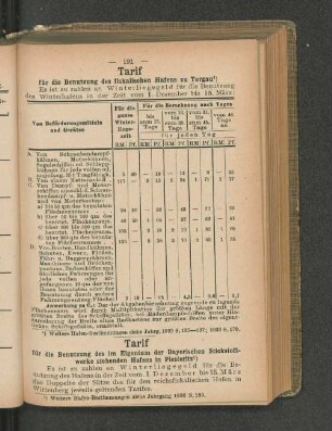 Tarif für die Benutzung des fiskalischen Hefens zu Torgau 1)