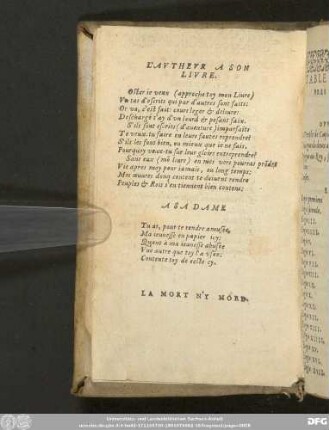L'Autheur A Son Livre.