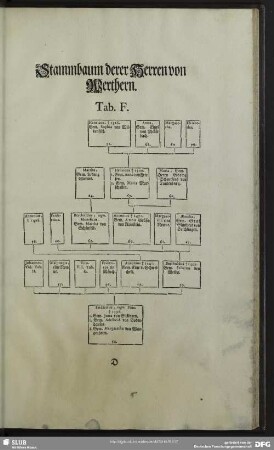 Stammbaum derer Herren von Werthern Tab. F.