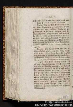 2) Fabrikation des Branntweins, aus dem Safte der Runkelrüben.