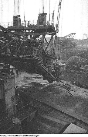 Lauchhammer. Braunkohletagebau. Bagger - Reparaturarbeiten, 1957/59