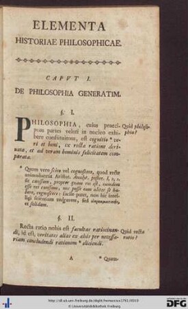 Elementa Historiae Philosophicae.