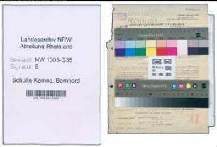 Entnazifizierung Bernhard Schulte-Kemna , geb. 19.08.1899 (Kinobesitzer)