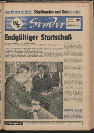 Betriebszeitung 'WF-Sender', Nr.27/1967 (17. Juli 1967)