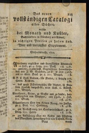823-904, Michaelismesse, 1802.