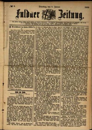 Ausgabe vom Dienstag, den 08. Januar 1889.