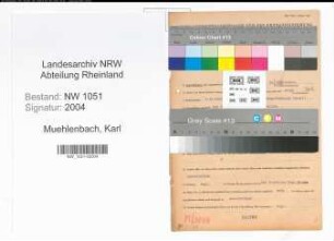 Entnazifizierung Karl Muehlenbach , geb. 07.12.1912 (Angestellter)