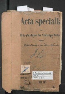 Verhandlungen des Kreisausschusses des Landkreises Dortmund