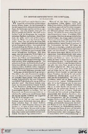 Die geistige Unterstützung des Künstlers