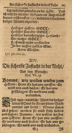 XIV. Die sicherste Zuflucht in der Noht