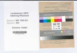 Entnazifizierung Walter Schoene, geb. 25.06.1902 (Beamter)