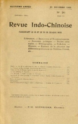 30 Octobre 1905. No 20