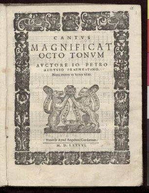 Giovanni Pierluigi da Palestrina: Magnificat octo tonum. Cantus