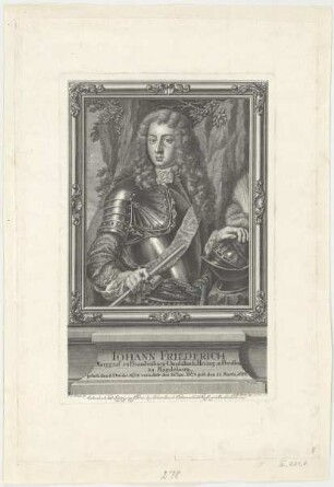 Bildnis des Iohann Friederich zu Brandenburg-Onolzbach