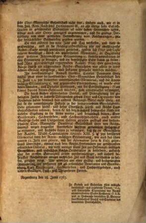 An eine hochlöbliche, allgemeine Reichs-Versammlung unterthänigstes Pro Memoria : [Reichenau]