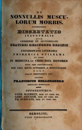De nonnullis musculorum morbis
