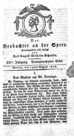33. Stueck, 14. August 1826