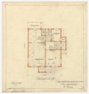 Einfamilienhaus mit Laden und Gaststube: Grundriss Erdgeschoss 1:100