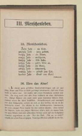 III. Menschenleben
