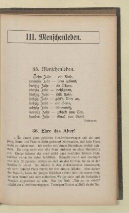 III. Menschenleben