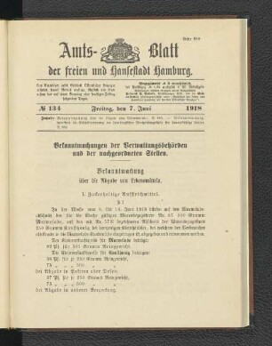 No. 134, 7. Juni 1918