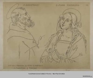 Die Heiligen Augustinus und Maria Magdalena (nach Peruginos Madonna in San Sebastiano in Panicale)