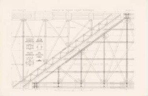 Lahnbrücke der Staatsbahn, Lahnstein: Details (aus: Atlas zur Zeitschrift für Bauwesen, hrsg. v. G. Erbkam, Jg. 32, 1882)