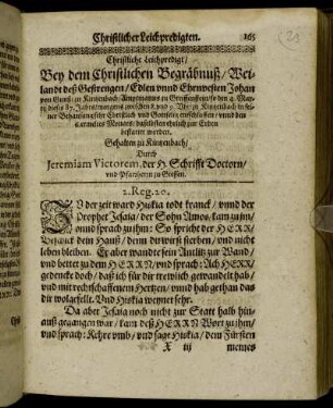 Christliche Leichpredigt/ Bey dem Christlichen Begräbnuß/ Weilandt deß Gestrengen/ Edlen unnd Ehrnvesten Johan von Gunß [...]