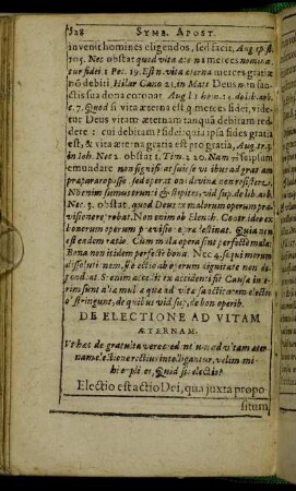 De Electione Ad Vitam Æternam.