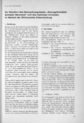 Zur Situation des Naturschutzgebietes "Seevogelfreistätte Schülper-Neuensiel" und des restlichen Vorlandes im Bereich der Dithmarscher Eidermündung
