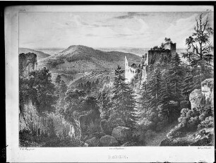 Baden-Baden Altes Schloss Radierung (17. Jahrhundert)