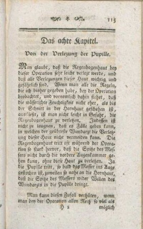 Das achte Kapitel. Von der Verletzung der Pupille.