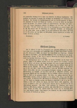 Missions-Zeitung.