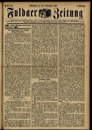 Ausgabe vom Mittwoch, den 30. September 1891.
