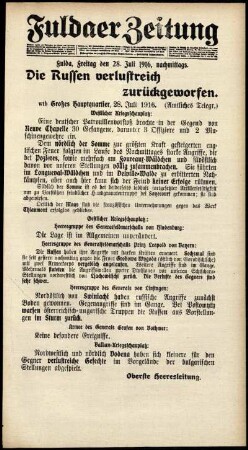 Ausgabe vom Freitag, den 28. Juli 1916.
