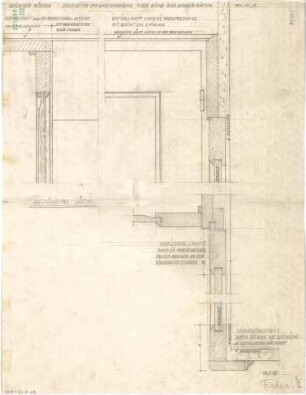 Fischer, Theodor; München - Westend, Bergmannstr.; Ledigenheim - Wandverkleidung in der Nische in der alkoholfreien Gastwirtschaft (Schnitte)